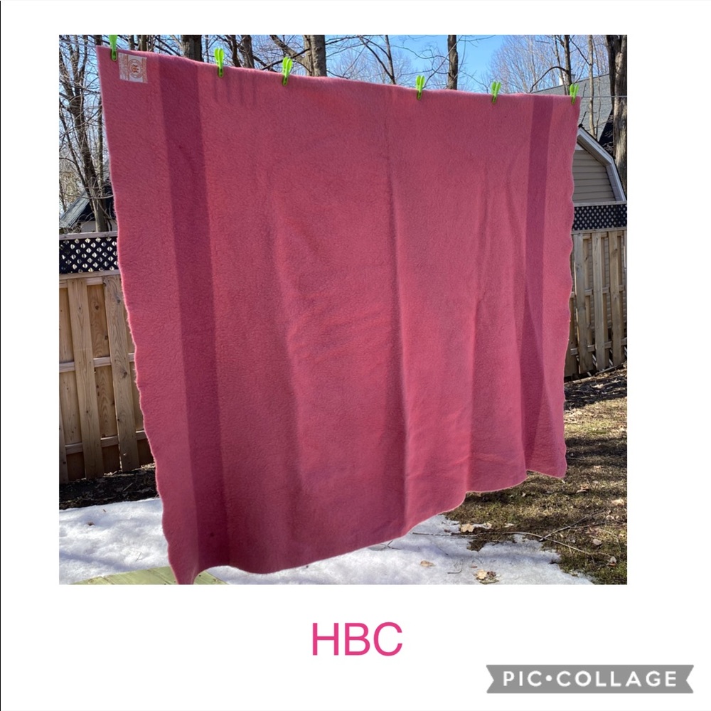 Vintage Hudson’s Bay Company HBC Pink Wool Blanket